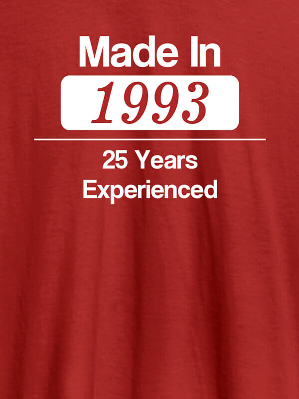 Custom Made In Year Experienced Printed Mens T Shirt Design Red Color
