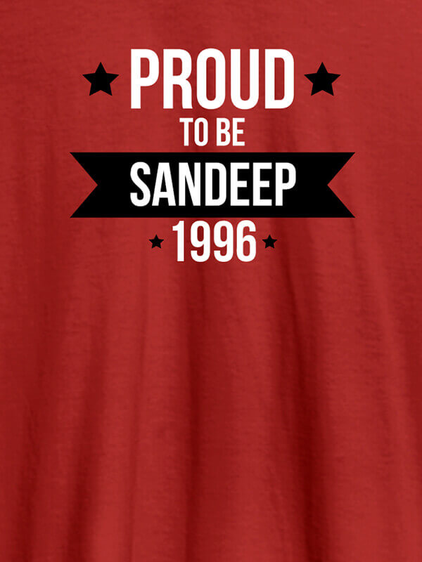 Custom Proud To Be Name Year Printed Mens T Shirt Red Color