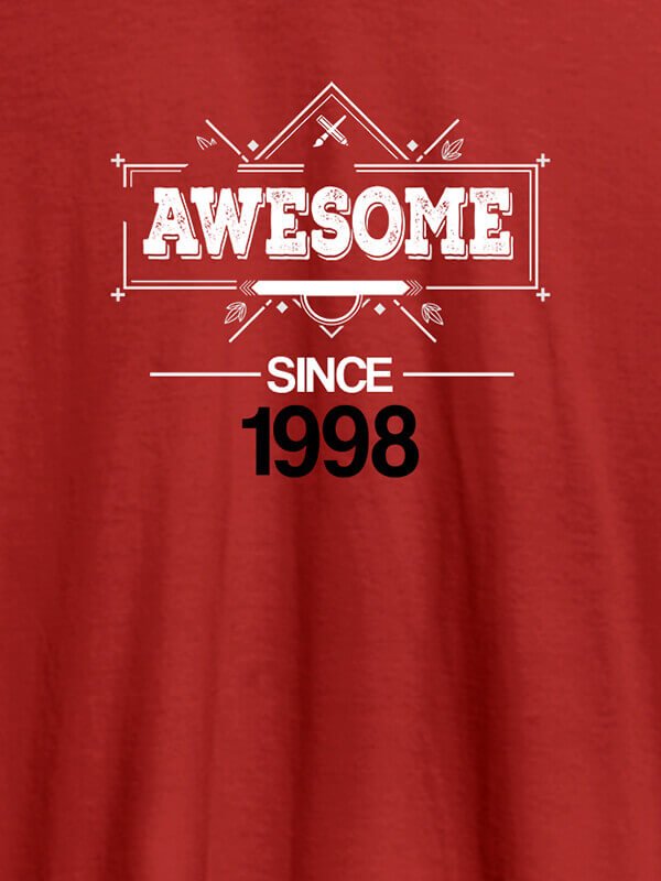 Custom Awesome Since Personalized Mens T Shirt Red Color