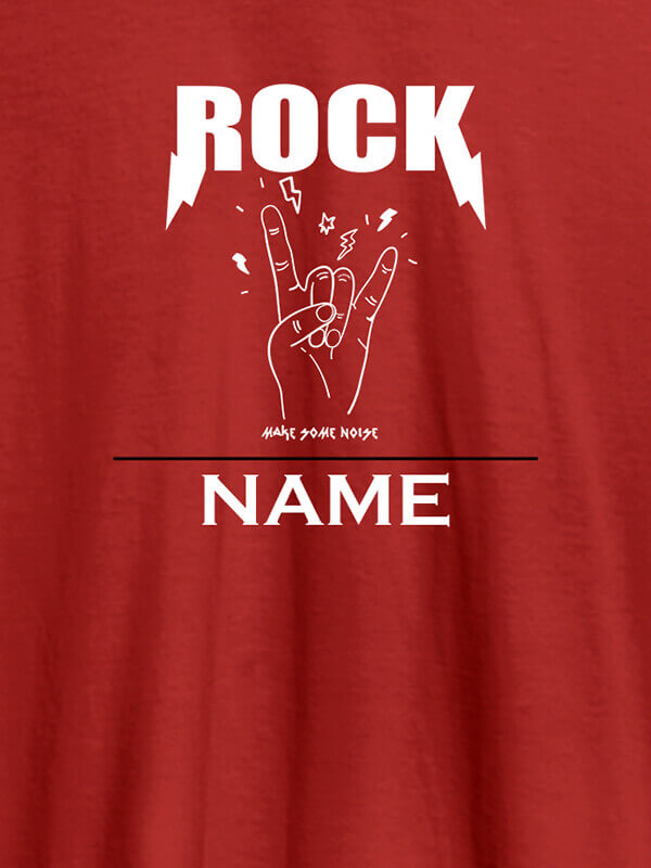 Custom Rock Make Some Noise With Name Personalized Mens T Shirt Red Color