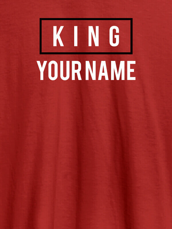Custom King Name Personalized Mens T Shirt Red Color