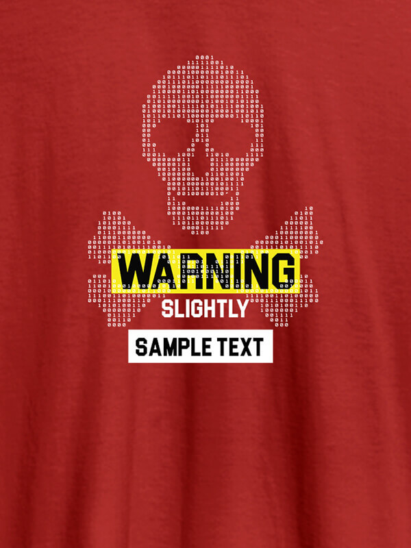 Custom Danger Zone Warning Personalised Printed Mens T Shirt Red Color