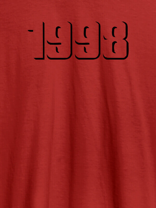 Custom Birth Year Personalised Printed Mens T Shirt Red Color