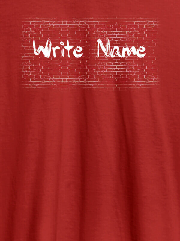 Custom Graffiti Brick Wall T Shirt With Name Mens Wear Red Color