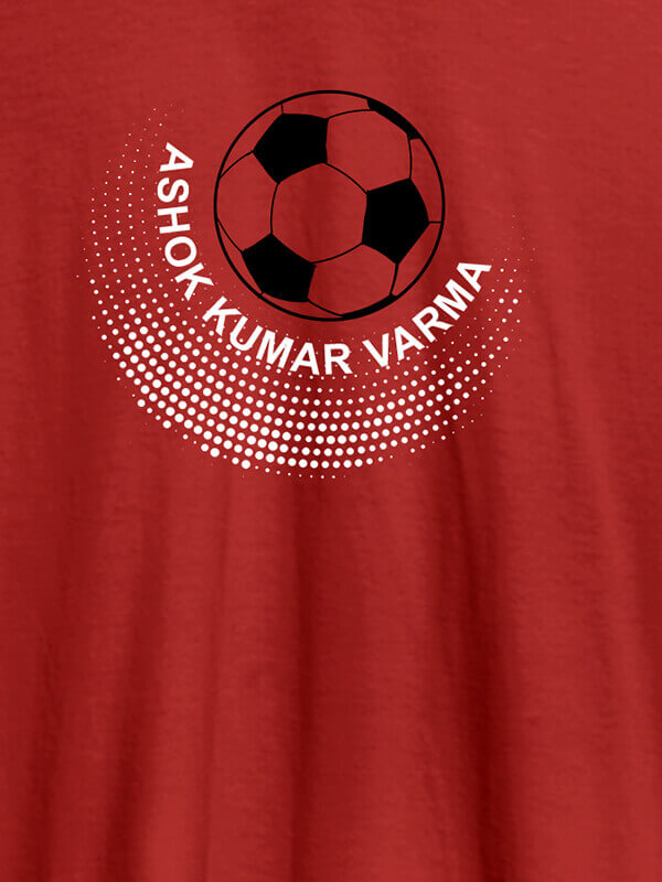 Custom Personalised Mens Unique Football T Shirt With Name  Red Color