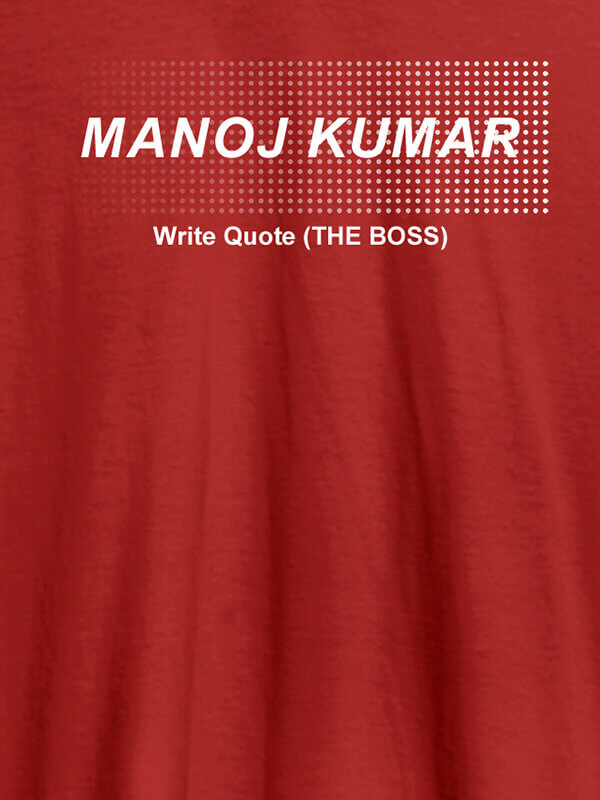 Custom Personalised Unique Mens T Shirt With Name Red Color