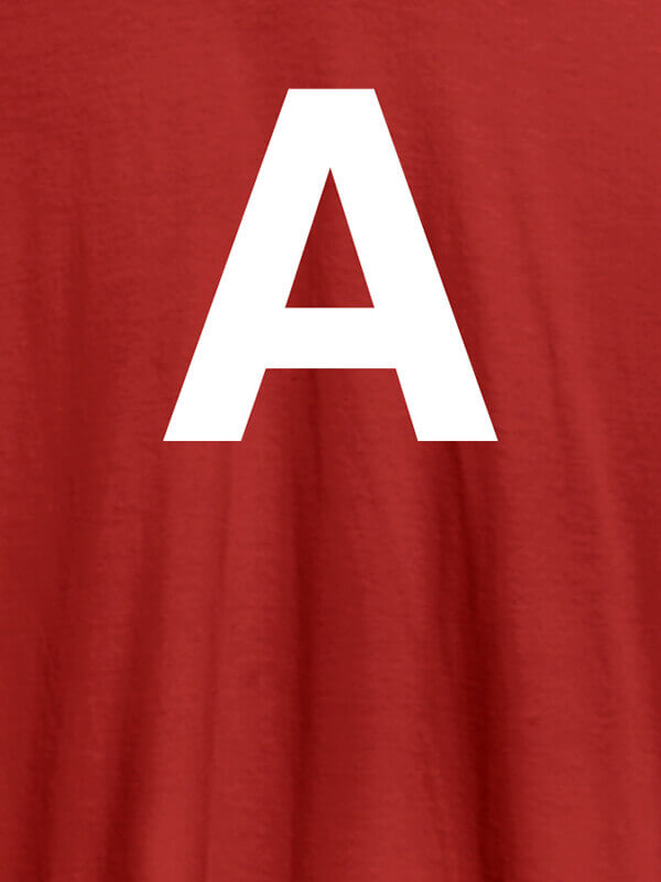 Custom Single Letter On Red Color Customized Men Tees