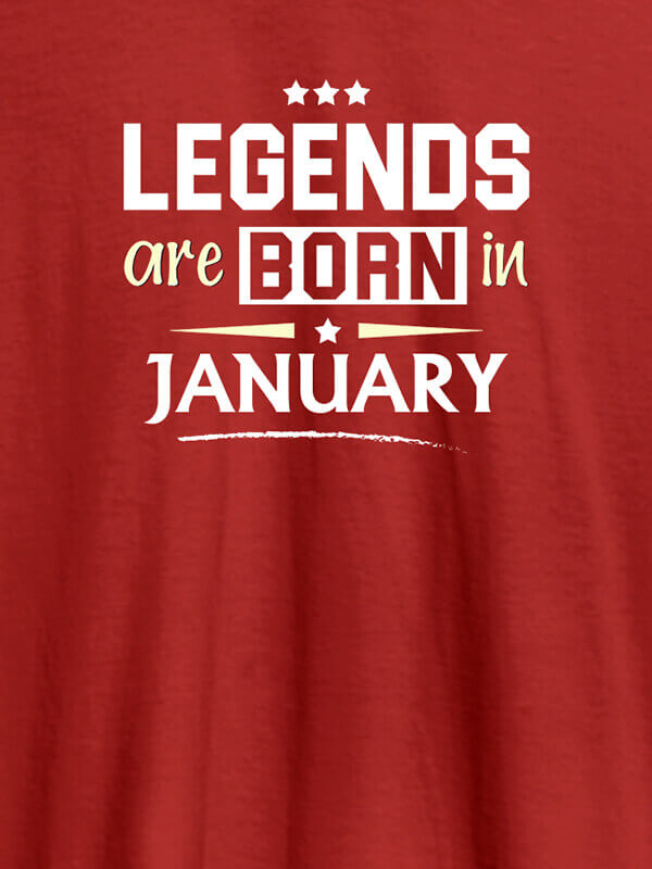 Custom Kings Are Born In Month Personalised Printed Mens T Shirt Red Color