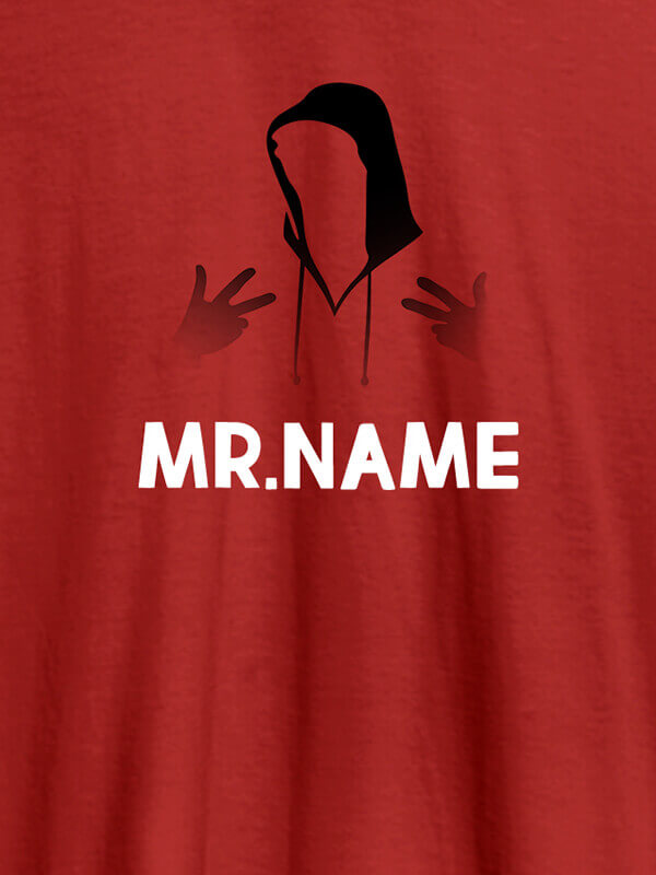 Custom YoYo Design with Text On Red Color T-shirts For Men with Name, Text and Photo