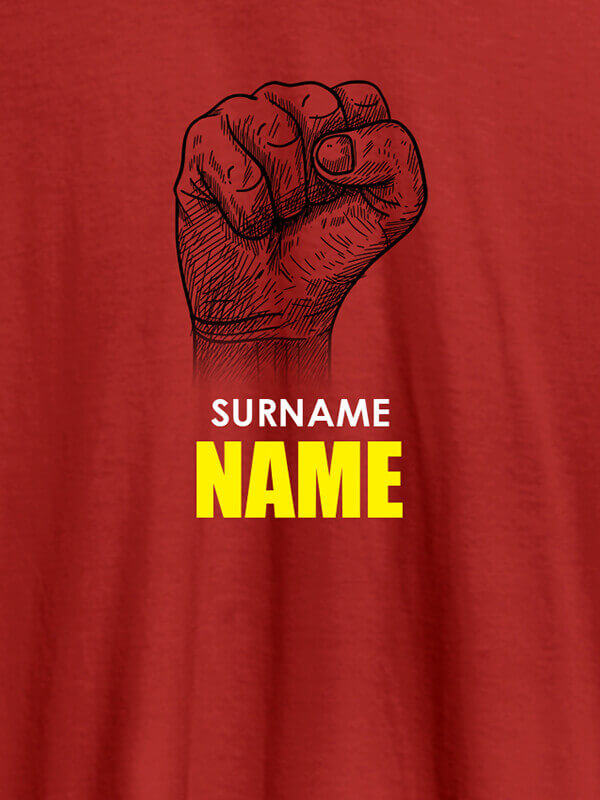 Custom Rebel with Your Surname On Red Color Men T Shirts with Name, Text, and Photo