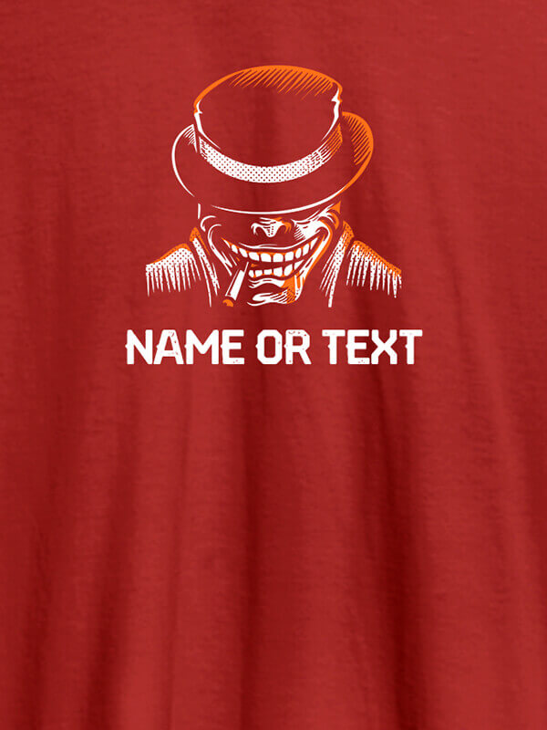 Custom Wild Man with Cigaratte On Red Color Personalized Tees