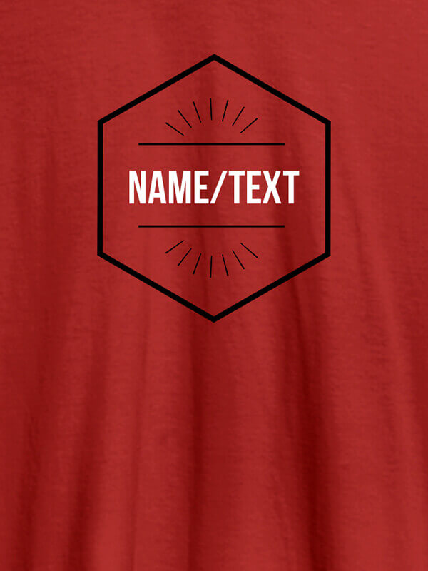 Custom Simple Design with Name On Red Color Personalized T-Shirt