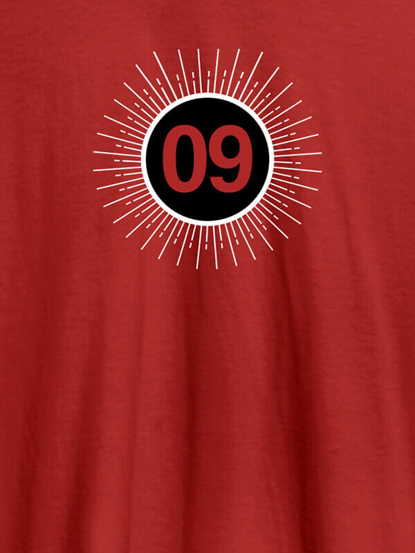 Custom Your Lucky Number with Design On Red Color Customized Men Tees