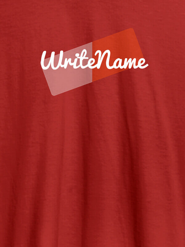 Custom Write Name On Red Color T-shirts For Men with Name, Text and Photo