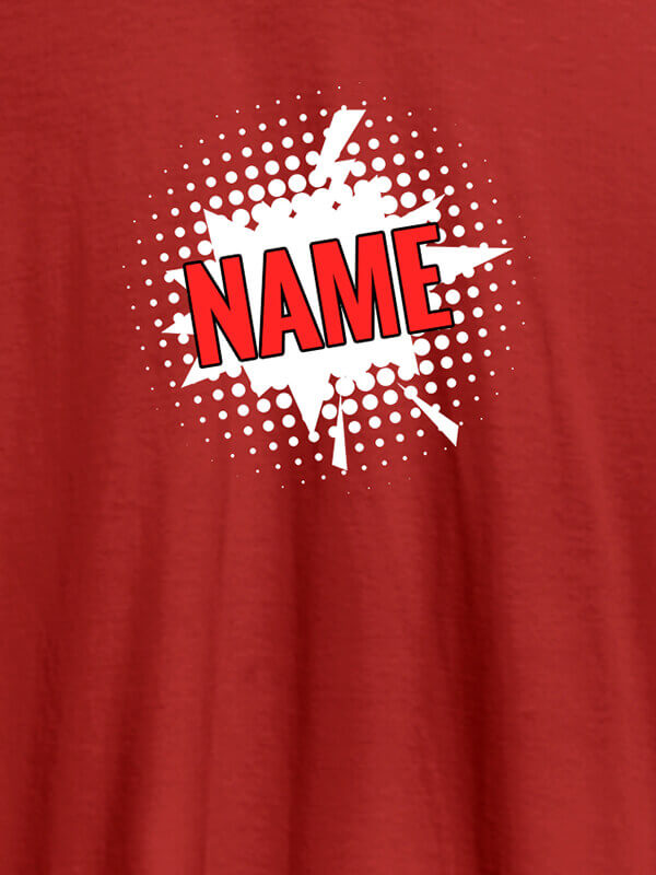 Custom Thunder Theme On Red Color Men T Shirts with Name, Text, and Photo