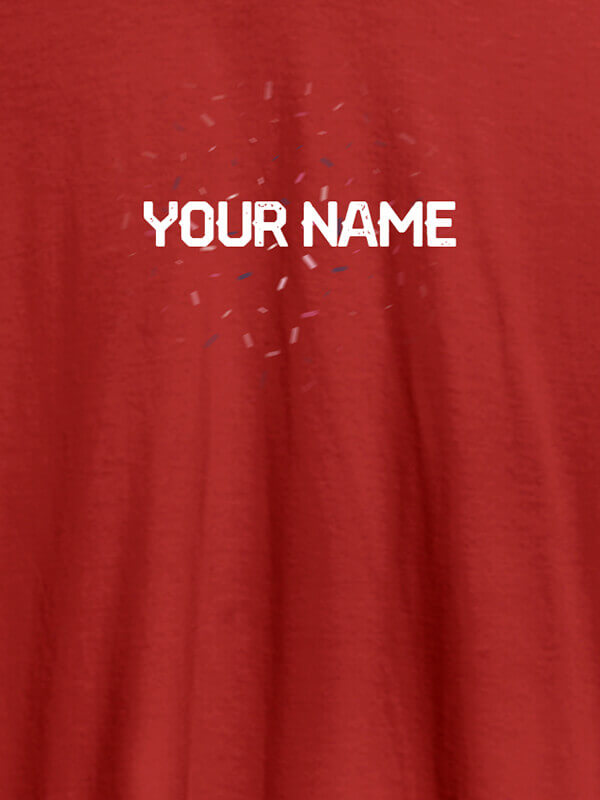 Custom Blast Design with Your Name On Red Color Customized Men Tees