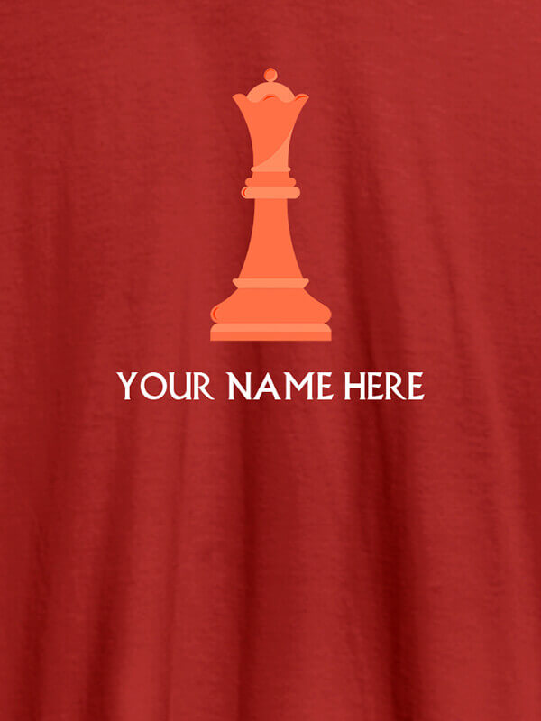 Custom Chess King On Red Color T-shirts For Men with Name, Text and Photo