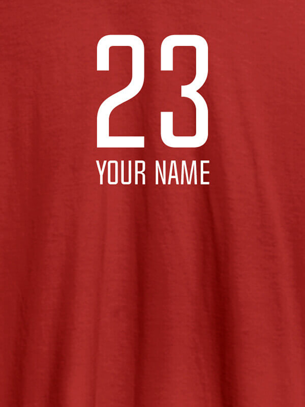 Custom Number and Name On Red Color Personalized T-Shirt