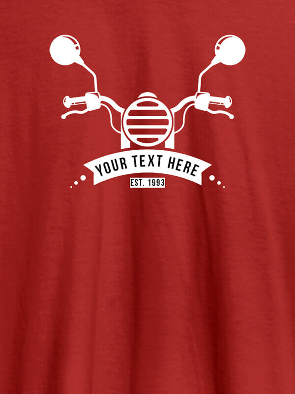Custom Your text with Bike Theme On Red Color Personalized Tshirt