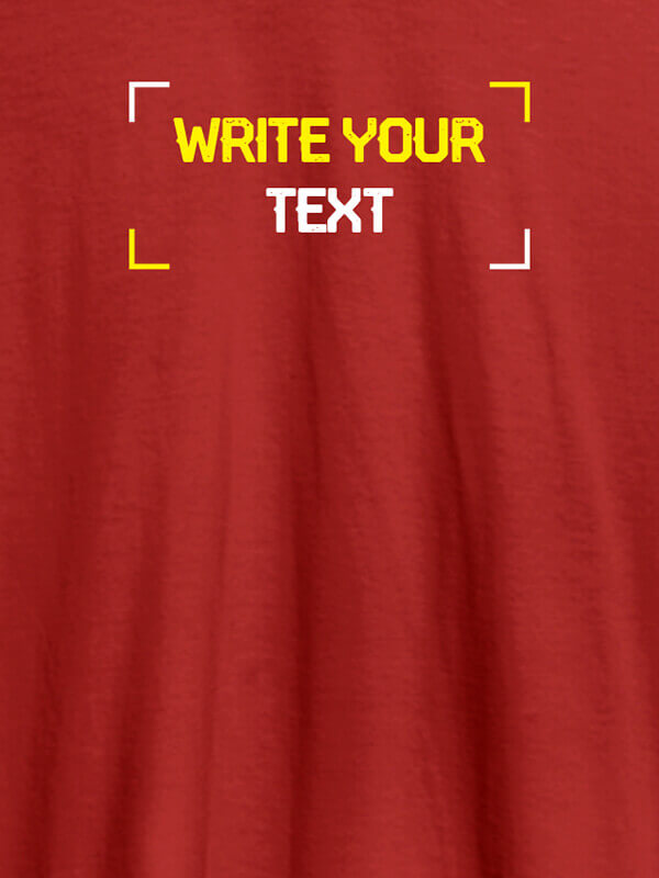 Custom Write Your Text On Red Color T-shirts For Men with Name, Text and Photo