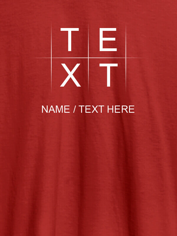 Custom Write Your Name and Text On Red Color Personalized Tees