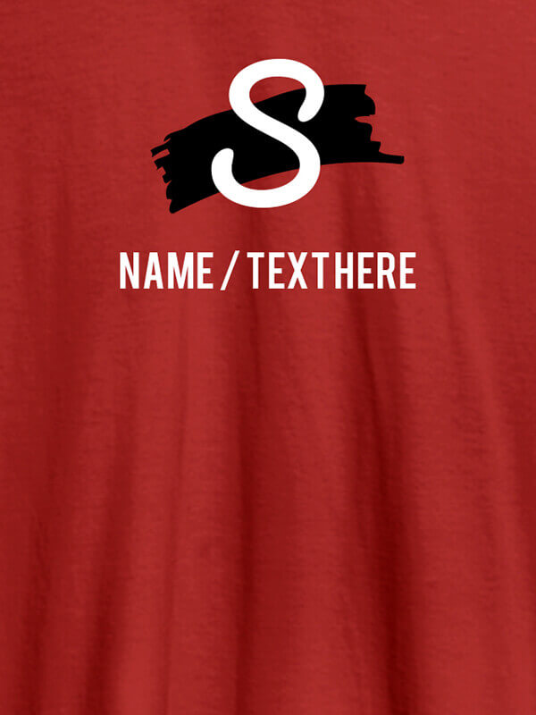 Custom Paint Brush Theme with Initial and Name On Red Color Personalized T-Shirt
