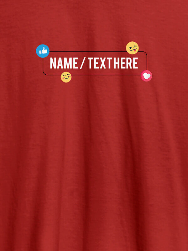 Custom Your Name with Emojis On Red Color Personalized Tshirt