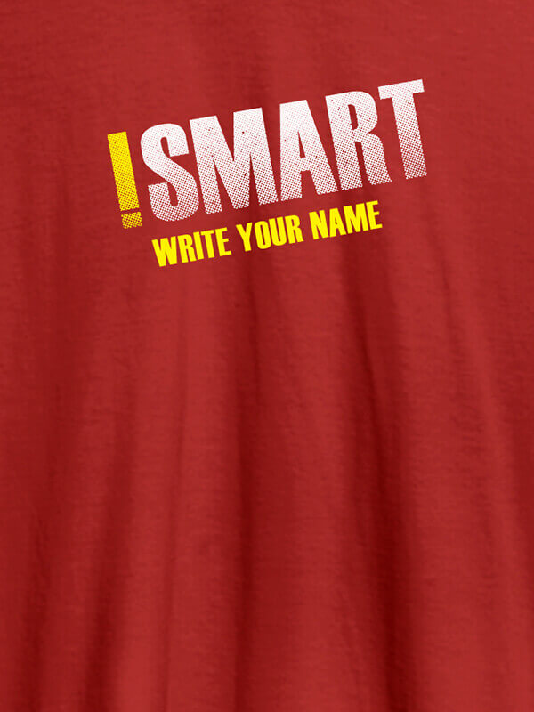 Custom iSmart with Your Name On Red Color Men T Shirts with Name, Text, and Photo