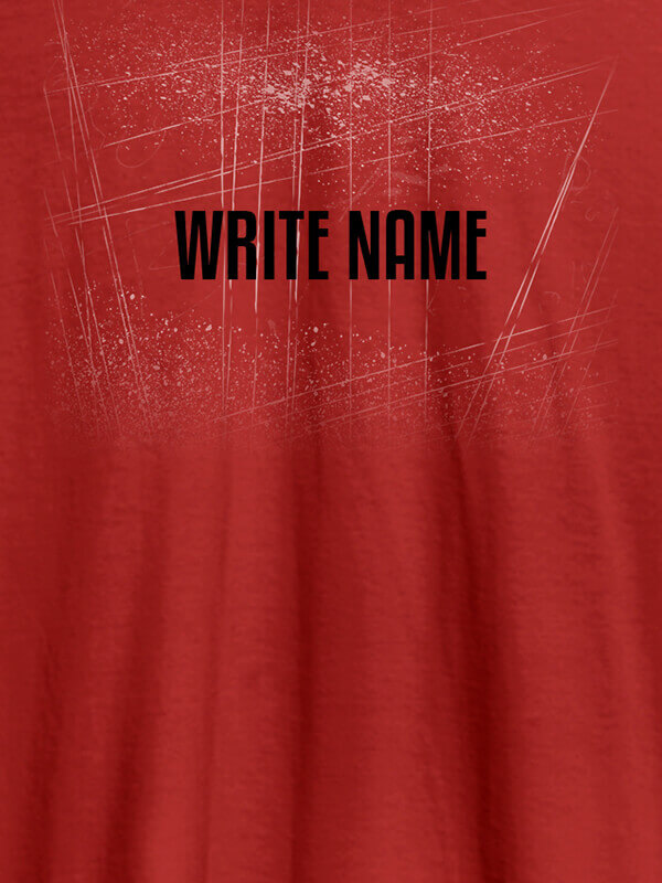 Custom Uneven Line Theme with Your Name On Red Color Personalized T-Shirt