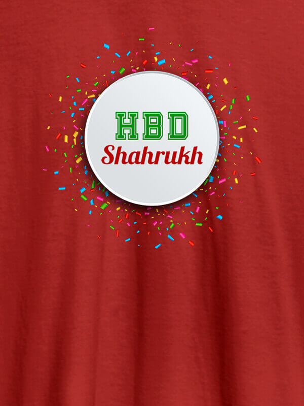 Custom Birthday Theme with Your Name On Red Color Men T Shirts with Name, Text, and Photo