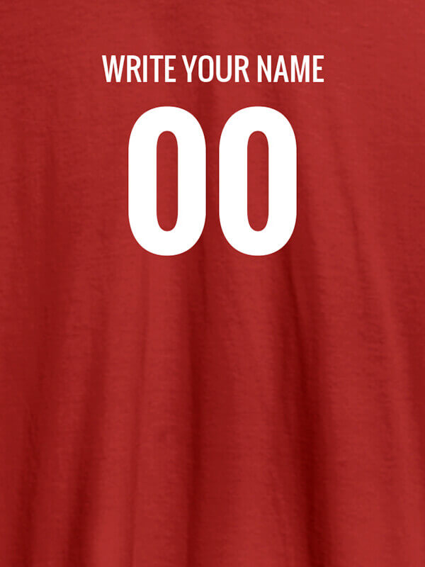 Custom Name and Number On Red Color Customized Men Tees
