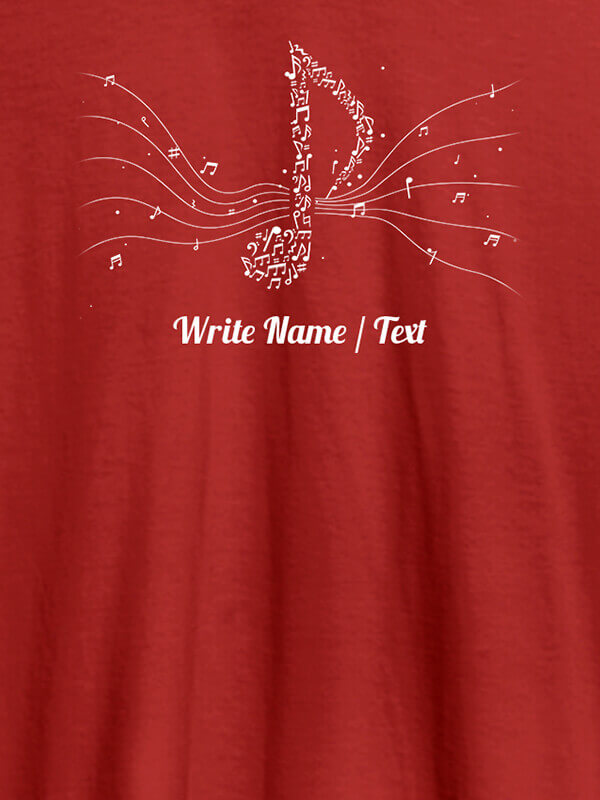 Custom Musical Theme with Your Name On Red Color Personalized Tshirt