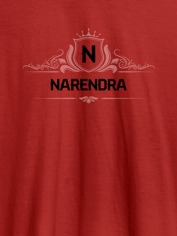 Custom Shield Design with Initial and Text On Red Color Men T Shirts with Name, Text, and Photo