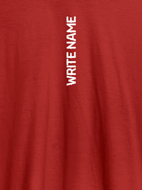 Custom Vertical Name On Red Color Customized Men Tees