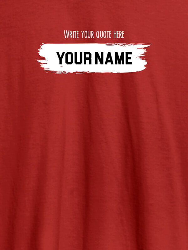 Custom Quote with Your Name On Red Color T-shirts For Men with Name, Text and Photo