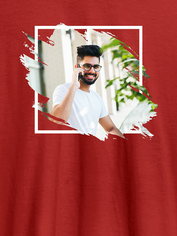 Custom Your Photo in Paint Effect On Red Color Personalized Tshirt