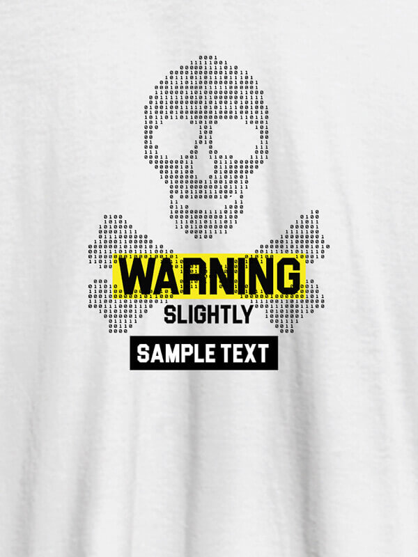 Custom Danger Zone Warning Personalised Printed Mens T Shirt White Color