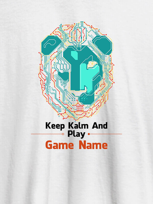 Custom Keep Calm And Play Game Name Personalised Printed Mens T Shirt White Color
