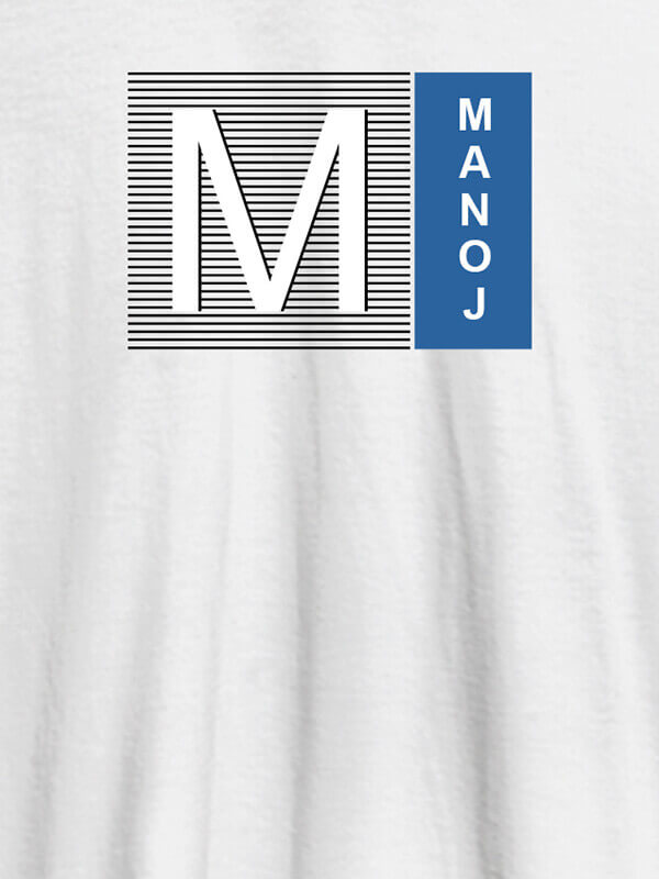 Custom Personalised Mens T Shirt With Initial Name White Color