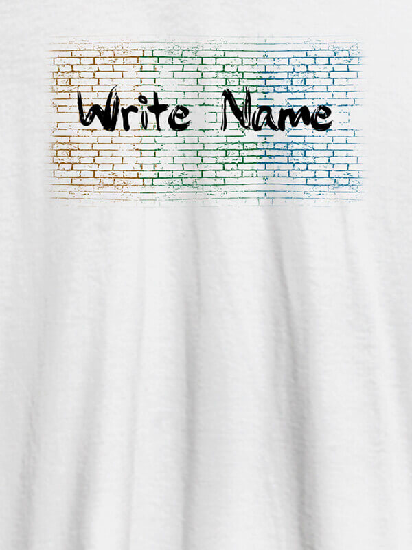 Custom Graffiti Brick Wall T Shirt With Name Mens Wear White Color
