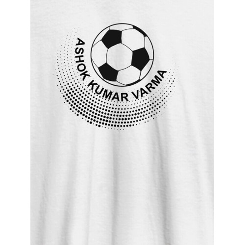 Personalised Mens Unique Football T Shirt With Name White Color