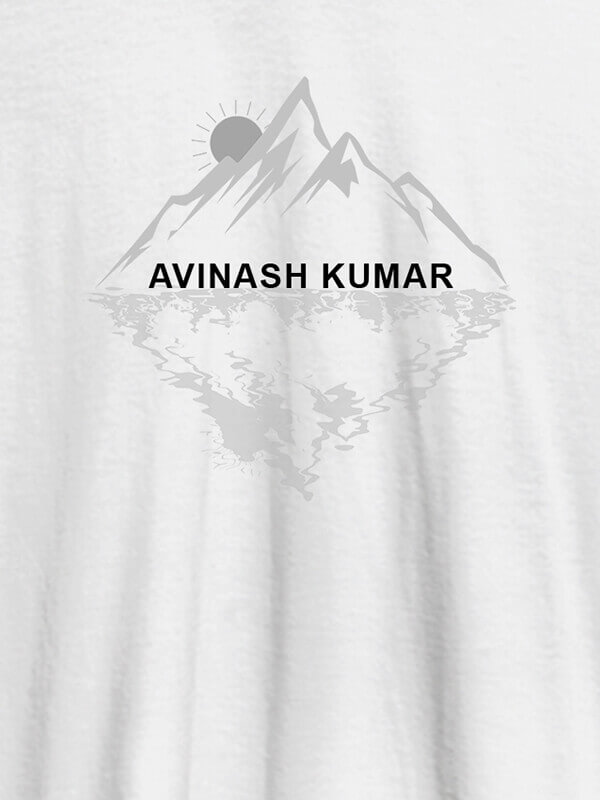 Custom Himalaya Mountain Sunrise Personalised Mens Printed T Shirt White Color