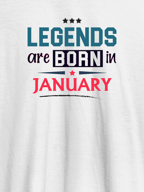 Custom Kings Are Born In Month Personalised Printed Mens T Shirt White Color