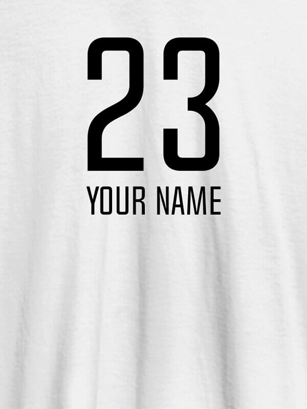 Custom Number and Name On White Color Personalized T-Shirt