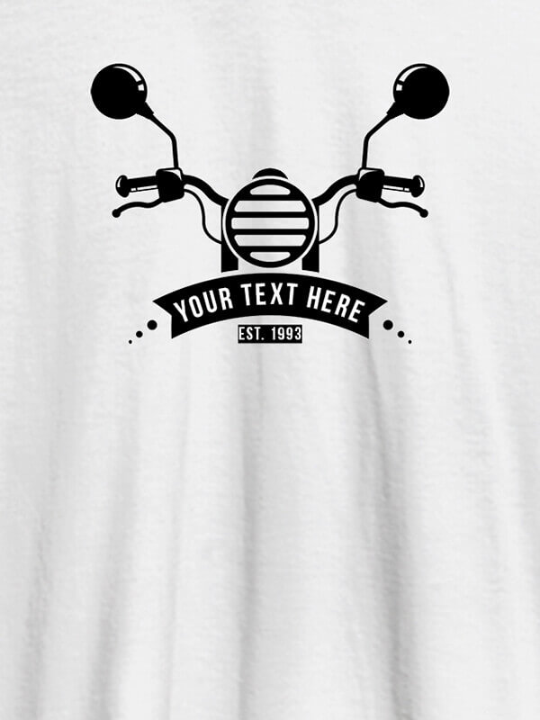 Custom Your text with Bike Theme On White Color Personalized Tshirt