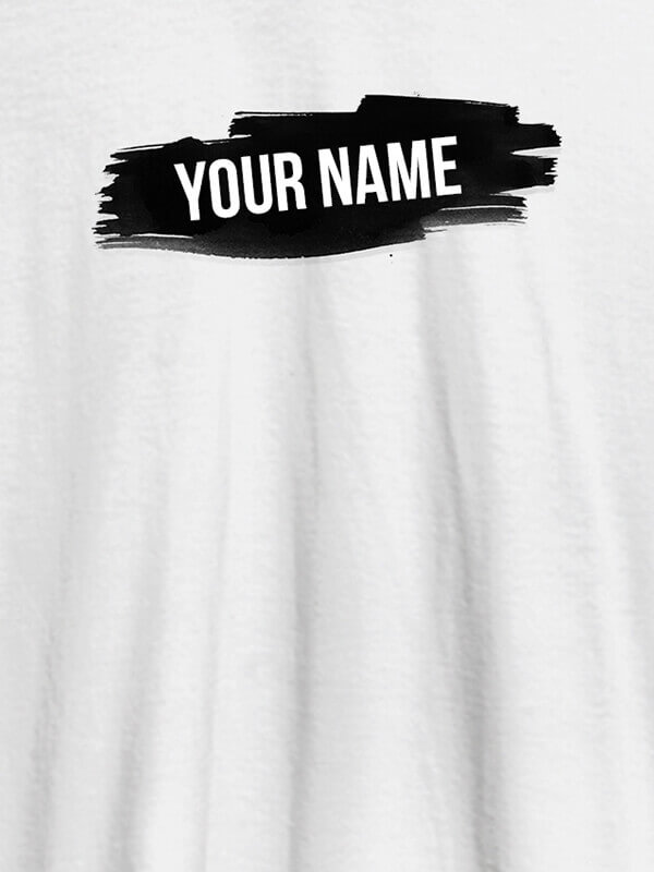 Custom Brush Stroke with Name On White Color Men T Shirts with Name, Text, and Photo