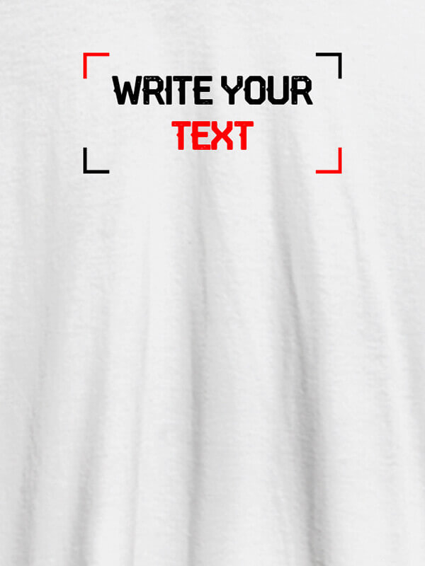 Custom Write Your Text On White Color T-shirts For Men with Name, Text and Photo