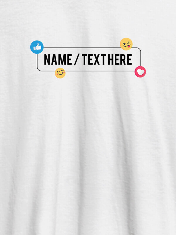Custom Your Name with Emojis On White Color Personalized Tshirt