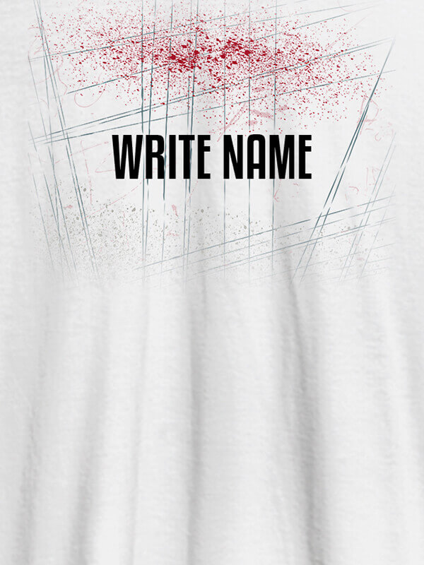 Custom Uneven Line Theme with Your Name On White Color Personalized T-Shirt