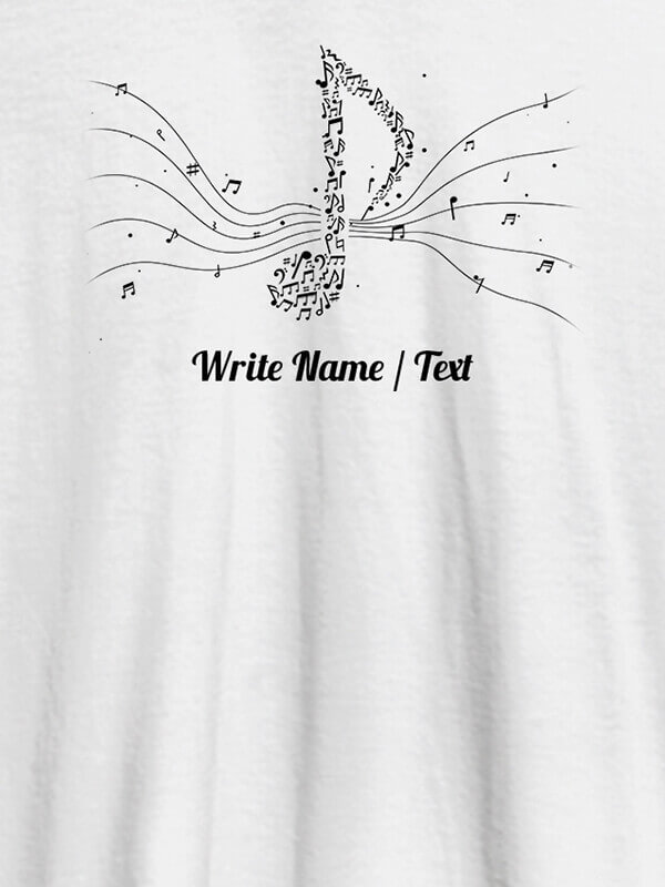 Custom Musical Theme with Your Name On White Color Personalized Tshirt